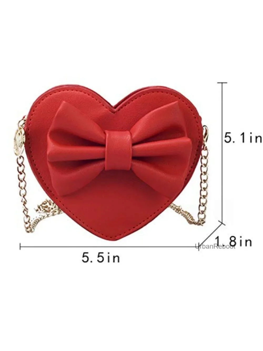 Mini Heart Shape Crossbody Purse PU Leather Adjustable Strap Girls Coin Bag